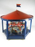 Vintage SPOTTED HORSE CIRCUS CAROUSEL Tin Litho Wind Up